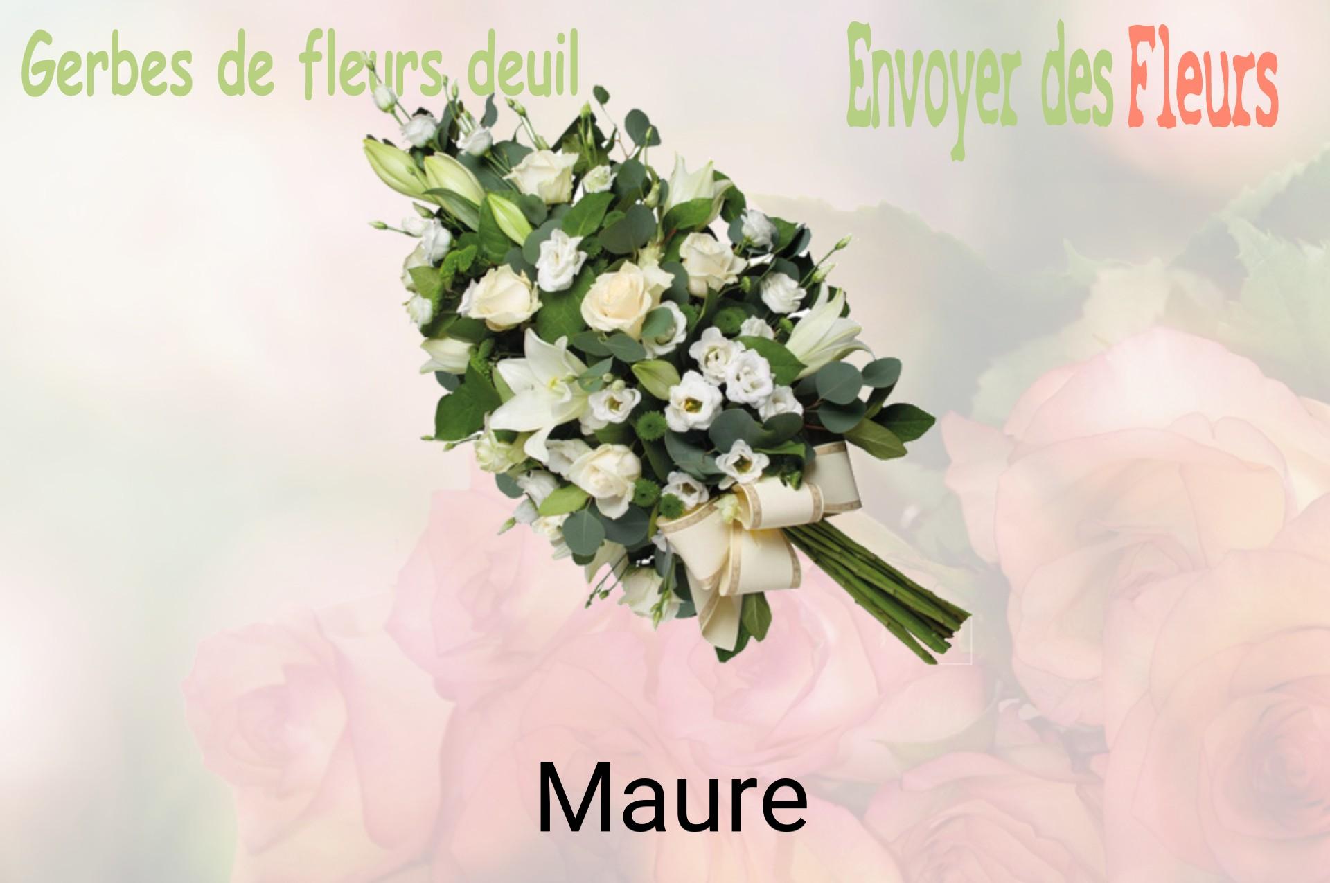 Gerbe de fleurs de deuil livrée à Maure